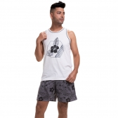 Pijama de Malha 100% Algodão Regata Floral - Chumbo
