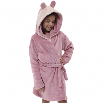 Robe Infantil Inverno Fleece Capuz Orelhinha Ursinho Fofo
