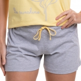 Short Doll de Manga em Malha 100% Algodão com Estampa - Baunilha