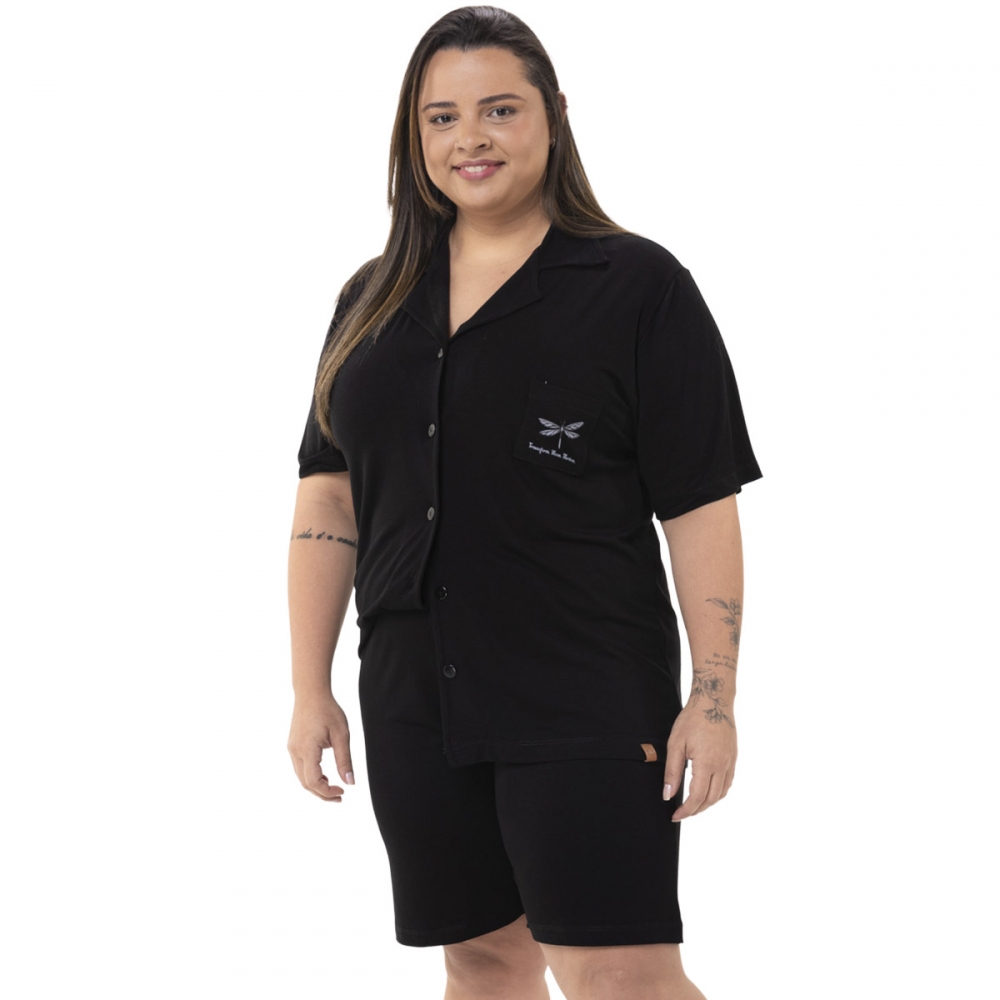 Pijama Americano Premium PLUS -Transform, Bloom and Thrive - Preto