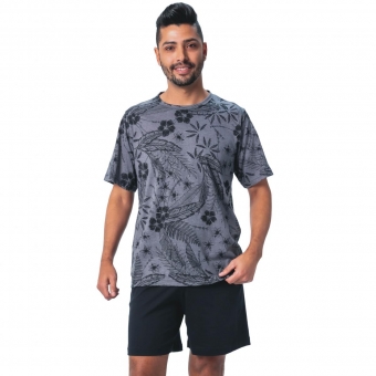 Pijama Masculino em Malha Floral