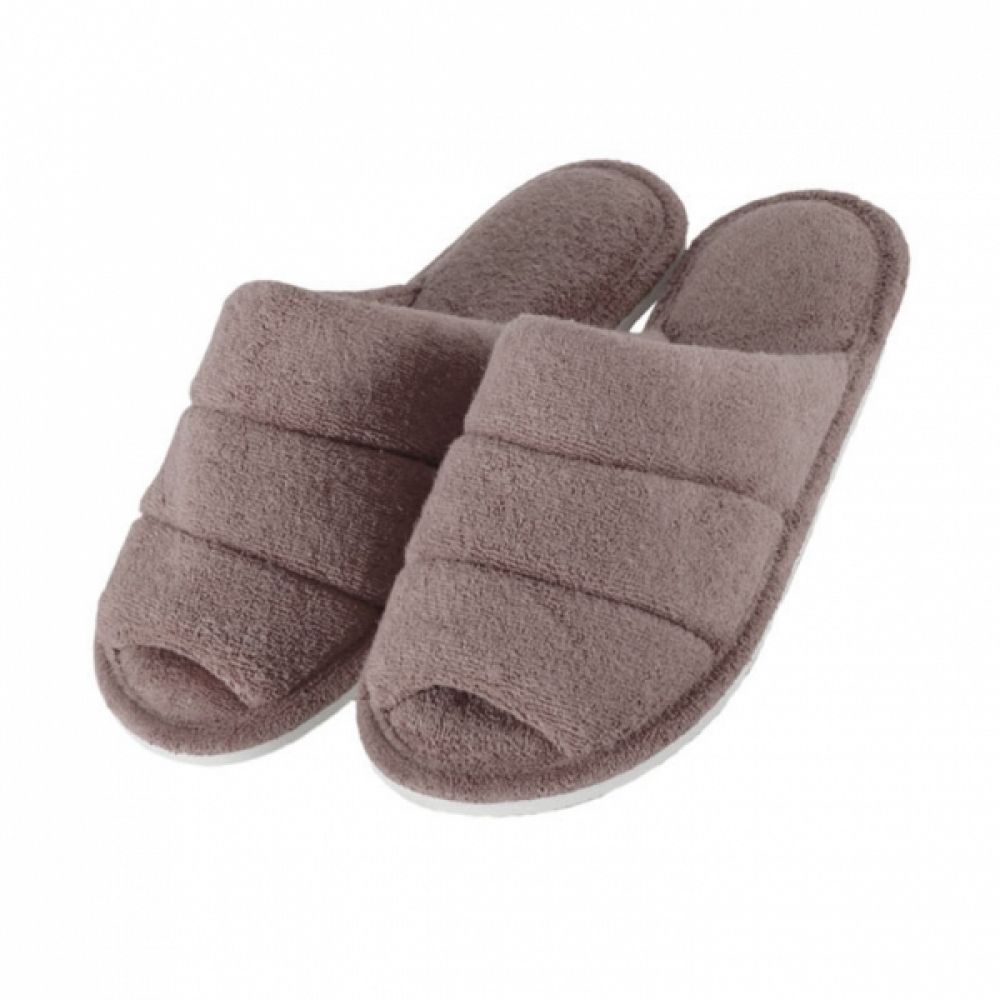 Pantufa Feminina em Atoalhado com  Solado Plano Levite - Caqui