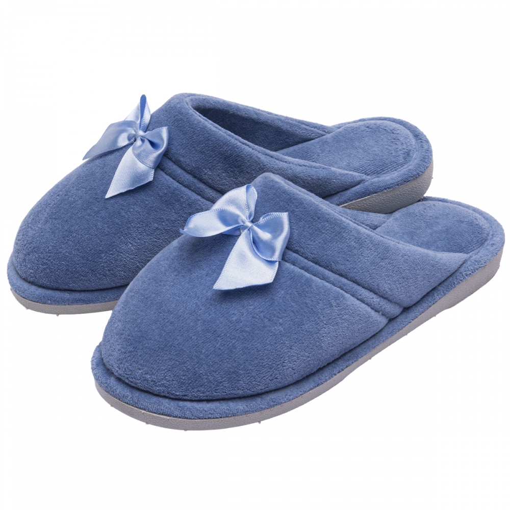 Pantufa Anatômica Plush com Laço Cetim PUFF - Índigo