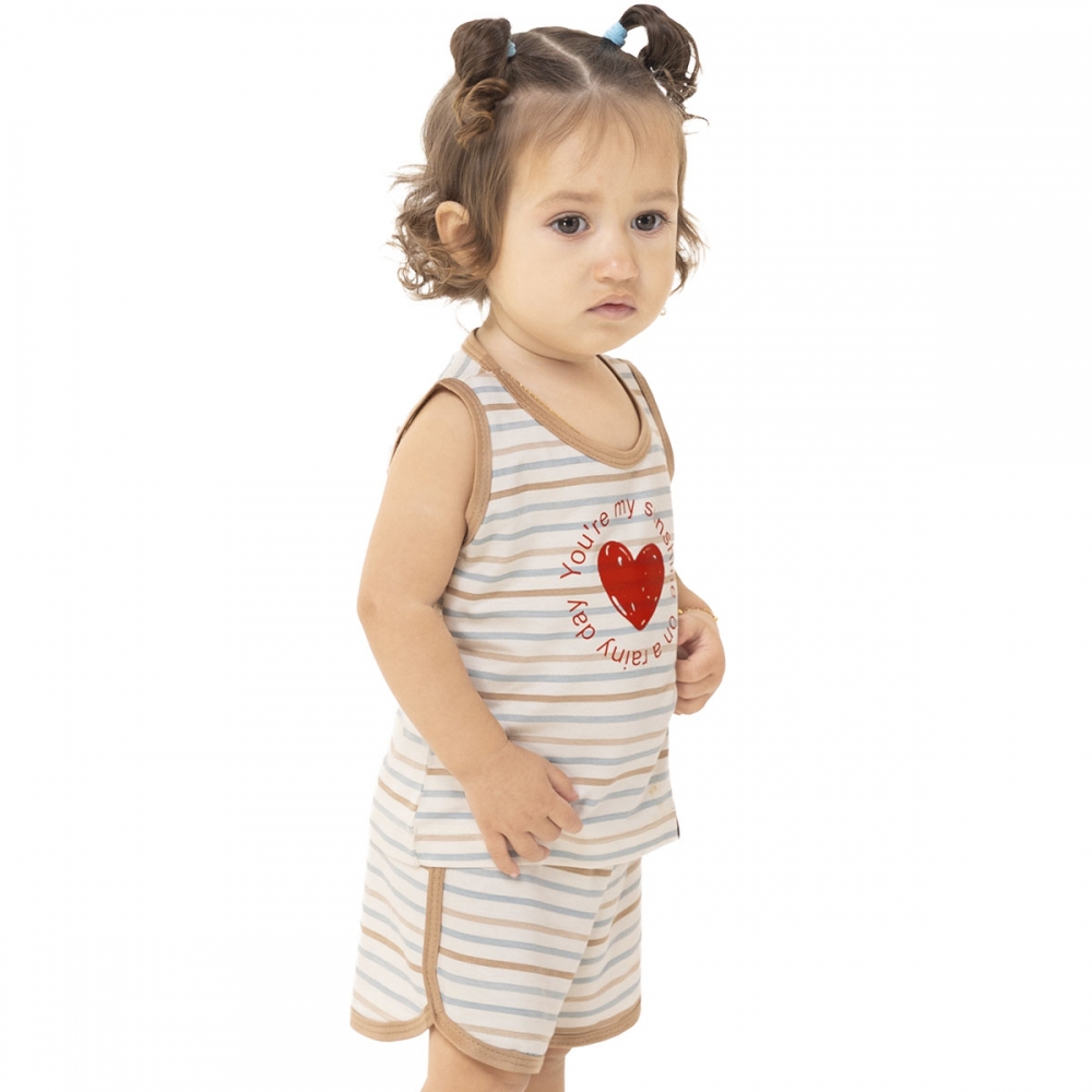 Pijama Infantil Regata Listrado Coração – Baby Love