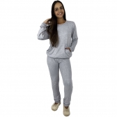 Pijama Puff Tricot Brush Australiano - Índigo