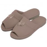 Pantufa Anatômica Malha Favos com Laço Cetim - Nude