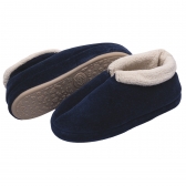 Pantufa Bota Feminina em Plush com Unifloc - Puff - Marinho