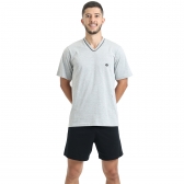 Pijama Masculino em Malha de Algodão - Puff - Mescla