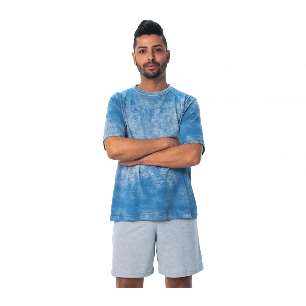 Pijama Masculino em Malha Laserwash - Índigo