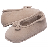 Sapatilha Flexível Plush com Laço PUFF - Bege