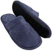 Pantufa Atoalhada Masculina com Espuma Massageadora - PUFF - Índigo