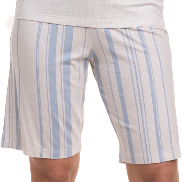 Bermudoll de Regata em Viscolycra Listrada - Azul