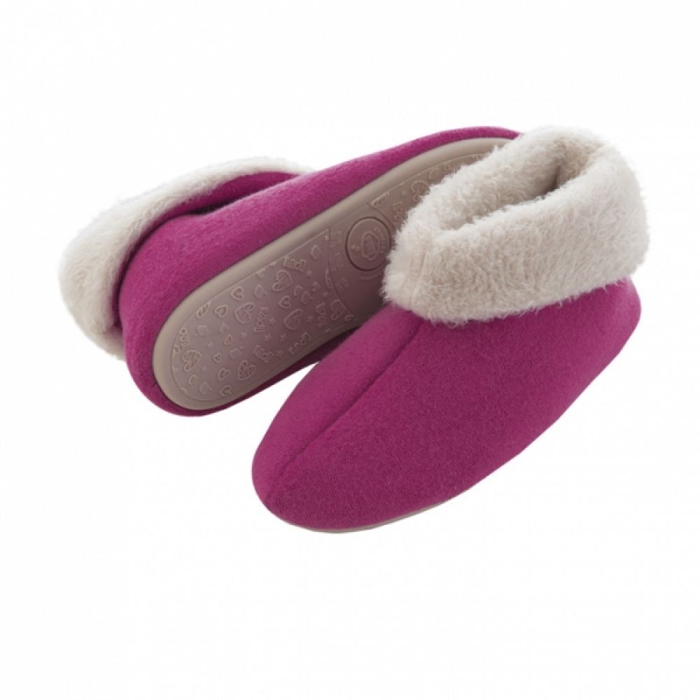 Pantufa Bota Feminina em Atoalhado com Pelúcia - Puff - Pink