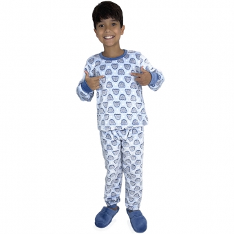 Pijama Puff Kids Pelúcia Fleece Infantil Unisex