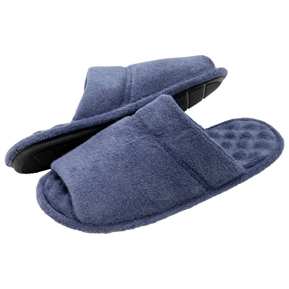 Pantufa Atoalhada Masculina com Espuma Massageadora - PUFF - Índigo