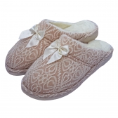 Pantufa Anatômica em Cotton Trabalhado com Pelúcia