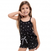 Short Doll Alcinha Infantil em Modal Summer - Preto