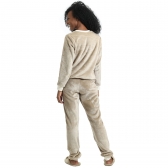 Pijama em Pelúcia Lisa - Bege