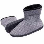 Bota Elegance Anatômica em Quilt Matelassê com Pelúcia - Chumbo