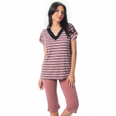 Pijama Pescador em Liganete Listrado