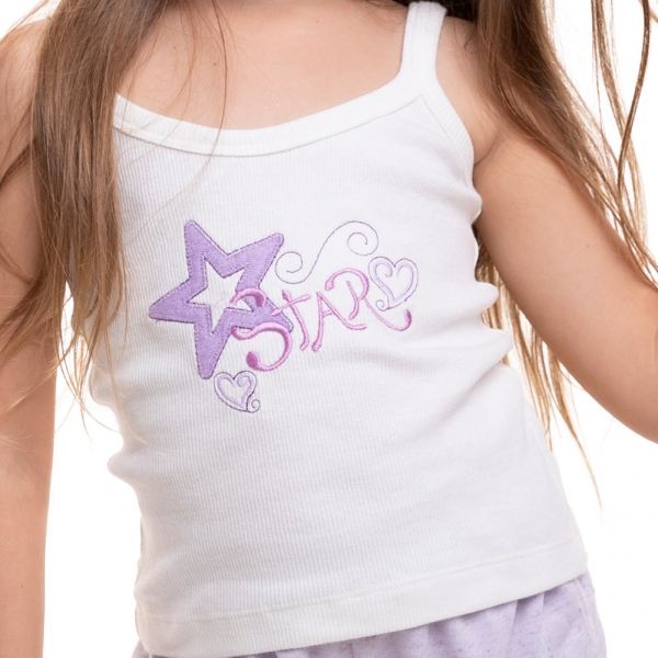 Short Doll Infantil em Moletinho com Ribana - Lilás