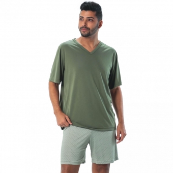 Pijama Masculino em Malha PV Plus Size
