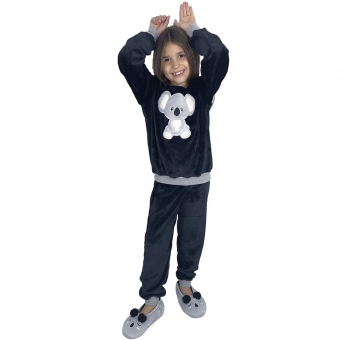 Pijama Puff Kids Pelúcia Fleece Coala Infantil Unisex