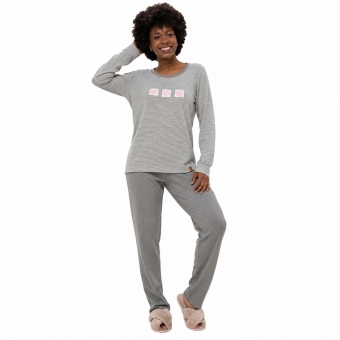 Pijama Feminino Soft Heather Listrado