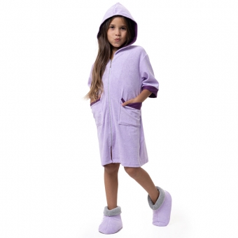 Roupão Atoalhado Infantil com Zíper e Capuz