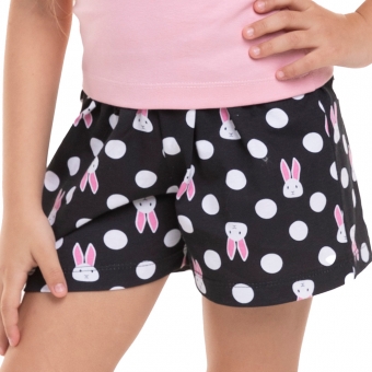 Short Doll Infantil em Ribana com Malha 100% Algodão Estampada