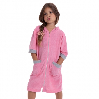Roupão Atoalhado Infantil com Zíper e Capuz