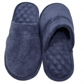 Pantufa Atoalhada Masculina com Espuma Massageadora - PUFF - Índigo