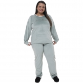 Pijama Feminino Plush Super Soft - Cachorrinhos - PLUS - Verde