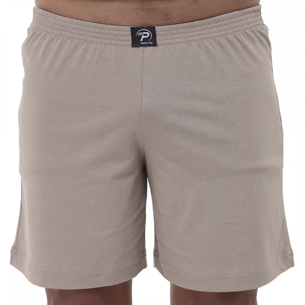 Short Malha 100% Algodão Masculino - Caqui