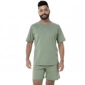 Pijama Masculino Família Capivara Sr.P - Malha Algodão - Verde