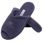 Pantufa Anatomic Comfort Atoalhado Bordado - Índigo