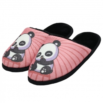 Pantufa Infantil Flexível em Pelúcia Panda