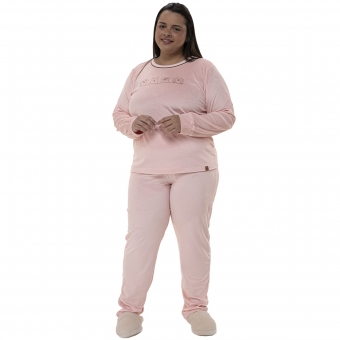 Pijama Feminino Plush Super Soft - Cachorrinhos - PLUS