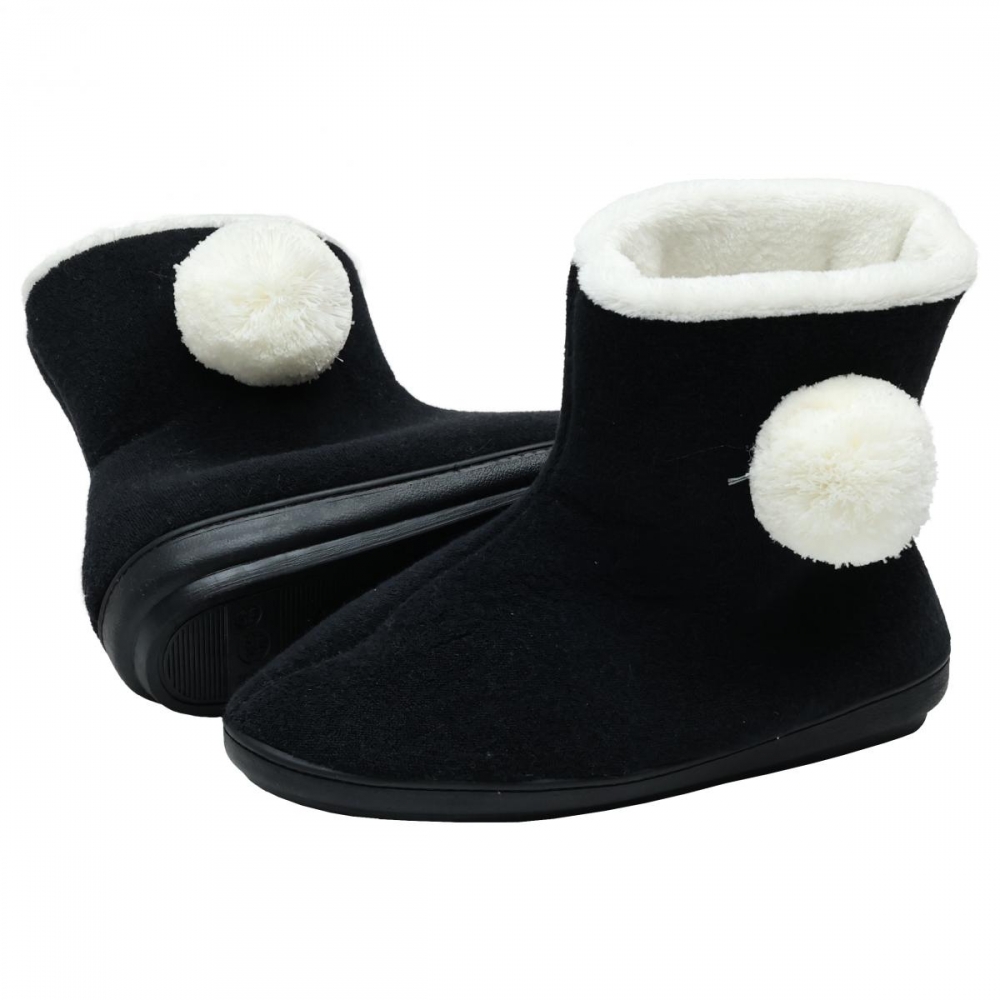 Bota Elegance Anatômica em Plush com Pelúcia - Preto