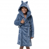 Robe Pelúcia Bordado Gatinho Infantil - Índigo