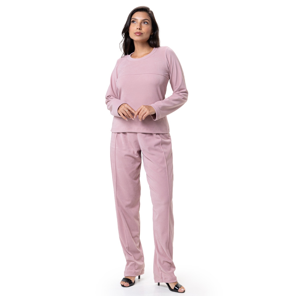 Conjunto em Ultrasoft Comfy Itália Liso - Amora