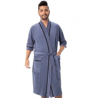 Roupão Masculino em Atoalhado com Viés - Puff
