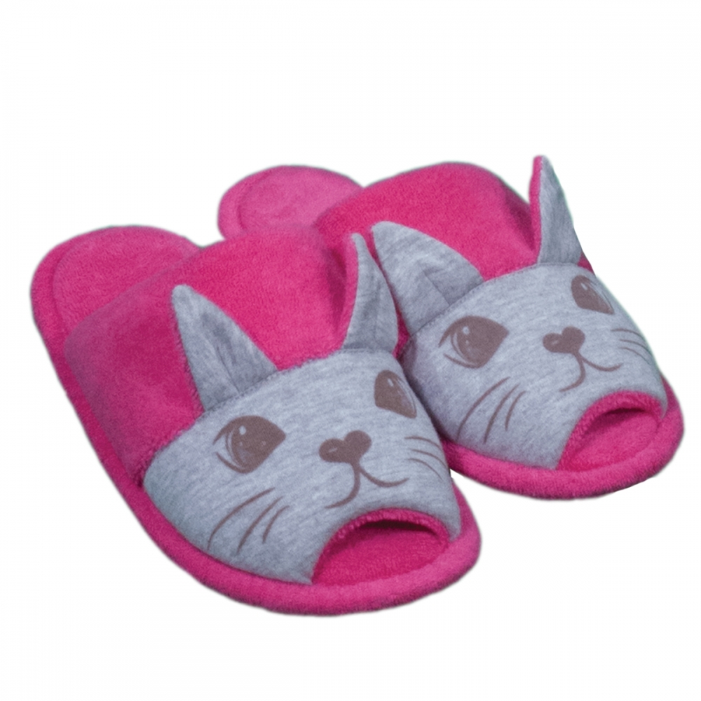Pantufa Infantil Atoalhado Gatinho