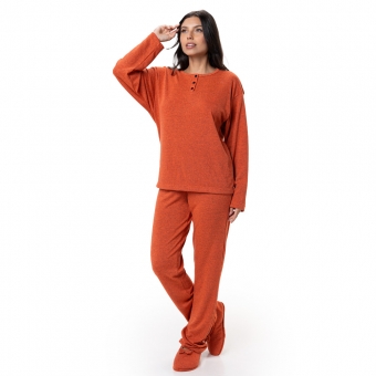 Conjunto Casual Malha Winter com Detalhes em Botões