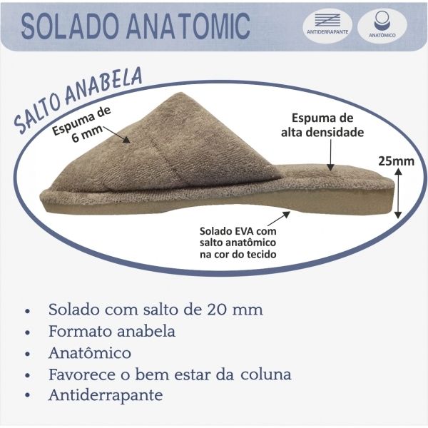Pantufa Atoalhada Anatômica PUFF - Caqui