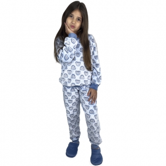 Pijama Puff Kids Pelúcia Fleece Infantil Unisex