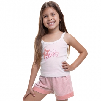 Short Doll Infantil em Moletinho com Ribana