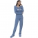 Pijama Canelado Feminino Longo Modal Estampa Gatinhos - Índigo