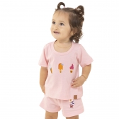 Pijama Bebê Turminha dos Sonhos –  Malha Algodão - Rosa