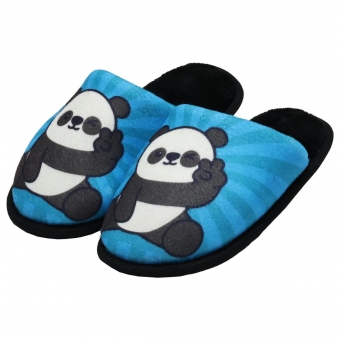 Pantufa Infantil Flexível em Pelúcia Panda